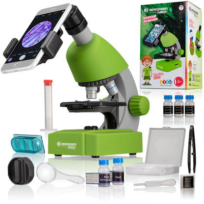 Bresser Junior 40X-640X Transmission Microscope- Green