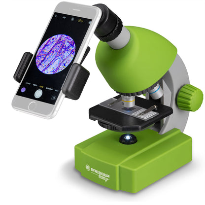 Bresser Junior 40X-640X Transmission Microscope- Green