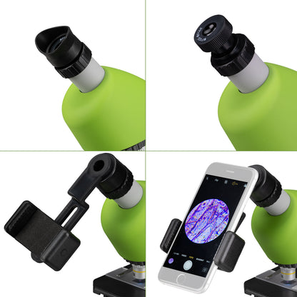 Bresser Junior 40X-640X Transmission Microscope- Green