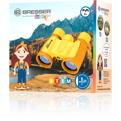 Bresser Junior Children's Binoculars 3X30 Yellow