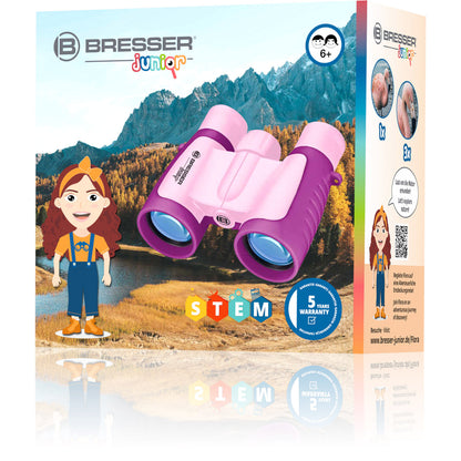 Bresser Junior Children's Binoculars 3X30 Pink