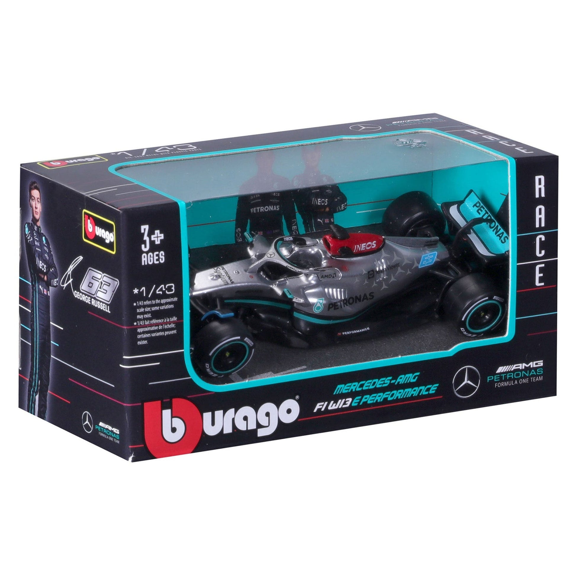 Bburago 1:43 2022 F-1 Mercedes AMG W13 Russell