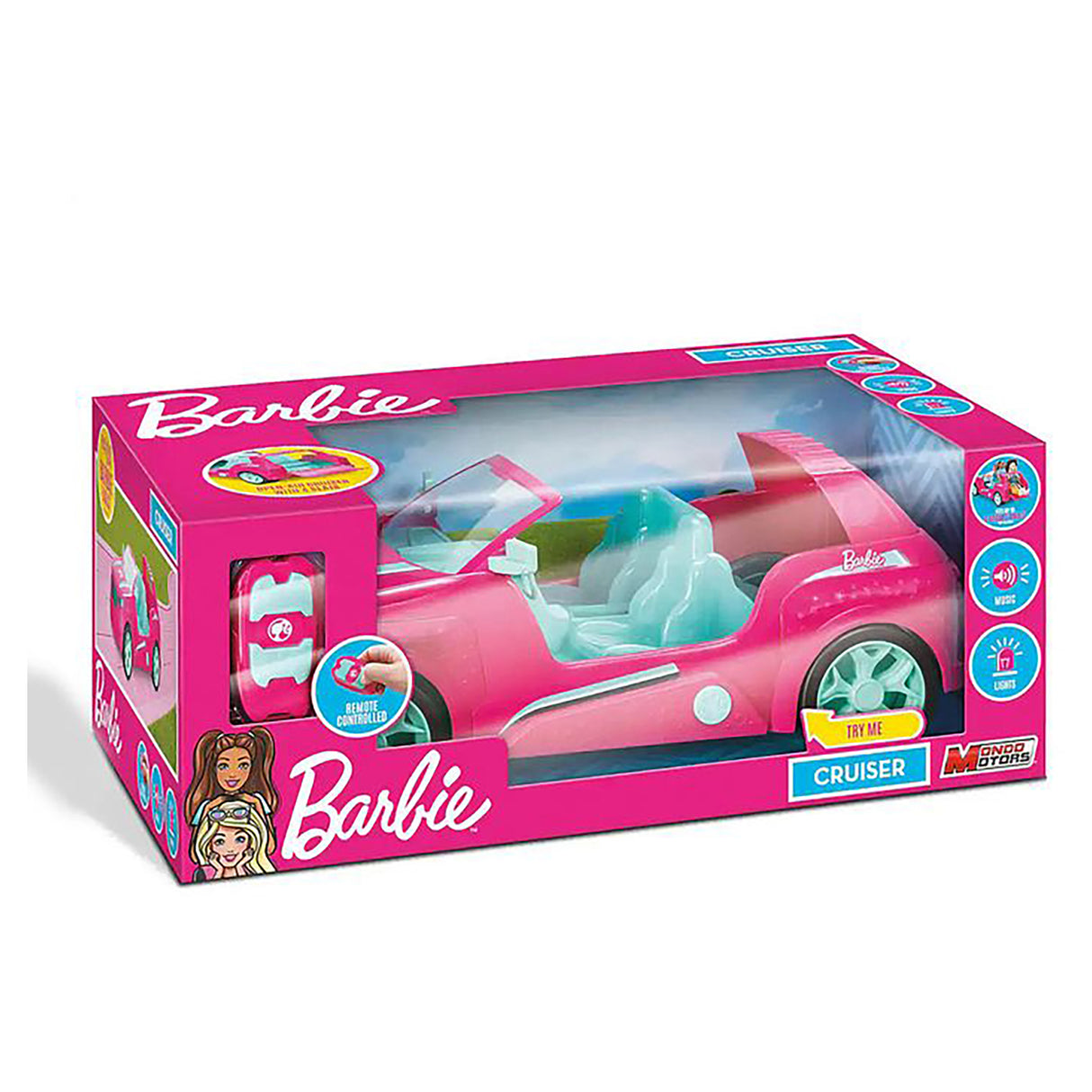 Barbie Remote Control Lights & Sounds Cruiser Toy
