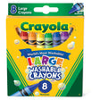 Crayola Washable Large Size Crayons in Assorted 8 Colors