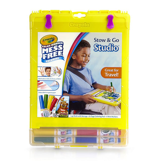 Crayola Color Wonder Stow and Go Mess Free Colouring Studio - Yellow