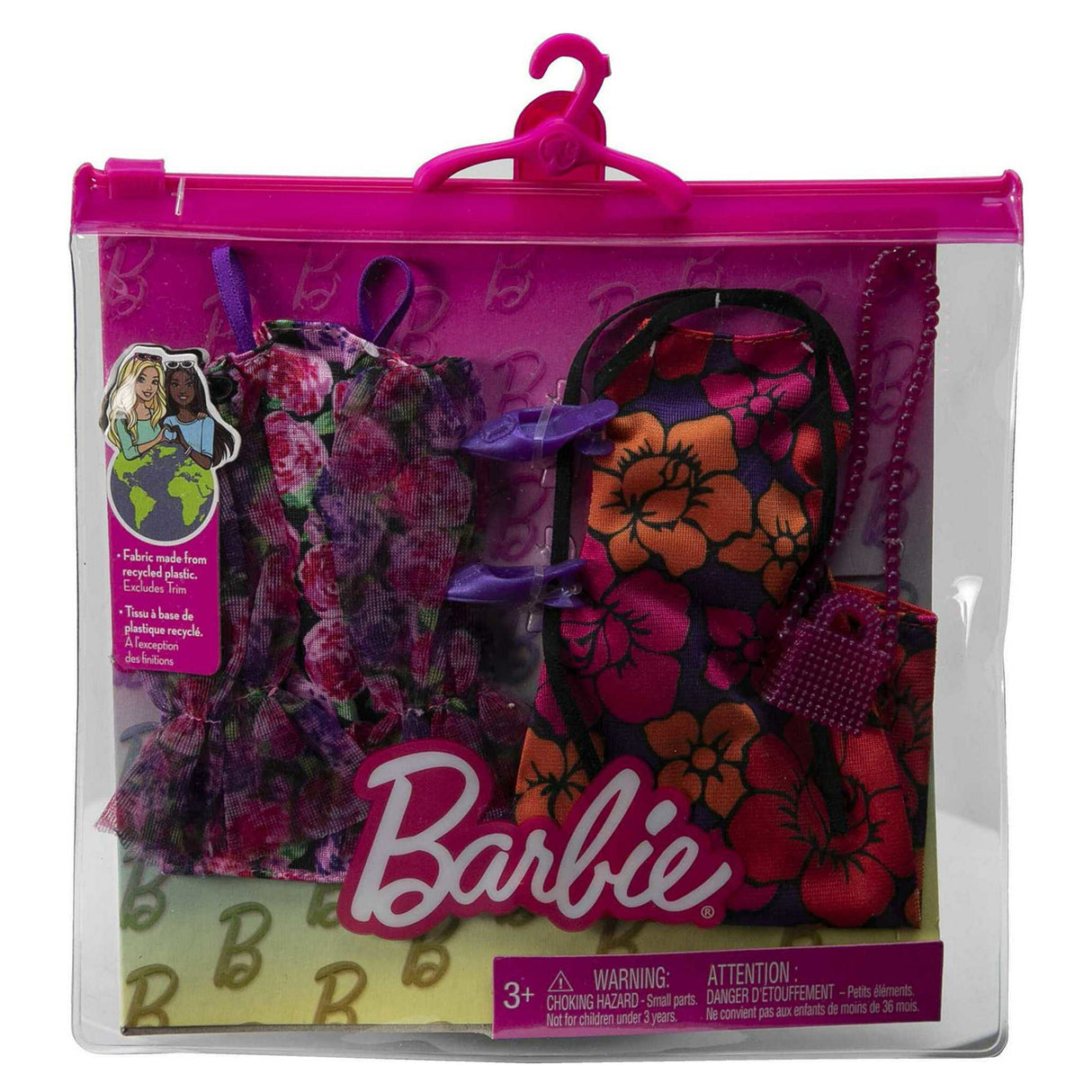 Barbie Clothes Floral-Themed Fashion and Accessory for Barbie Dolls(Pack of 2)