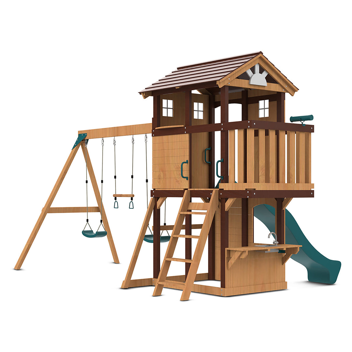 Lifespan Kids Darlington Play Centre Set with 2.2m Green Slide