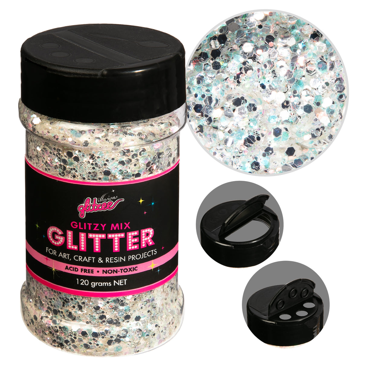 Illusions glitzy Mi X  Specialty glitter-glitz Silver (113g)