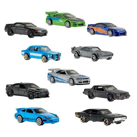 Hot Wheels 1:64 Scale Fast and Furious (Pack of 10)