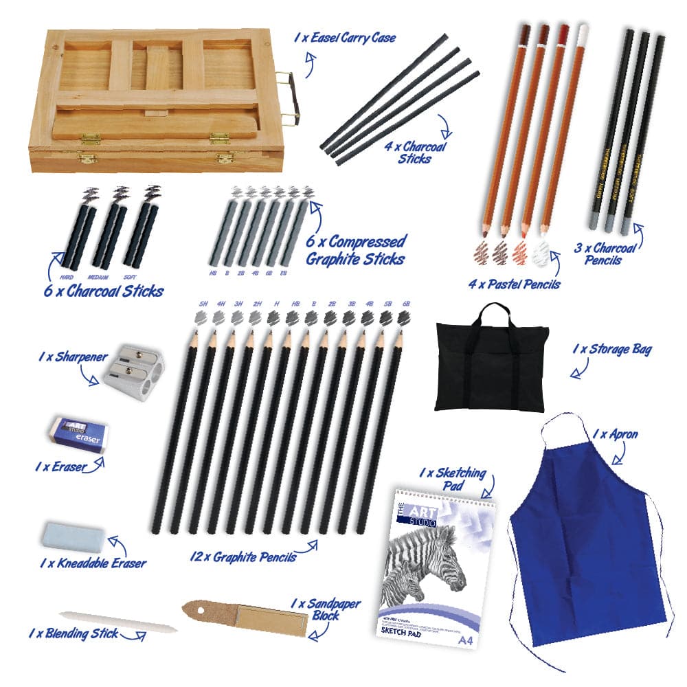 Dark Slate Gray The Art Studio Art Class Series Sketch Easel Art Set Drawing and Sketching Sets