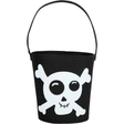 Black Art Star Halloween Felt Skull & Crossbones Bucket 18 x 17.5cm Halloween