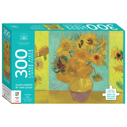 Light Sea Green Artist Series 300 Piece Jigsaw Puzzle - Sunflowers by Van Gogh Puzzles