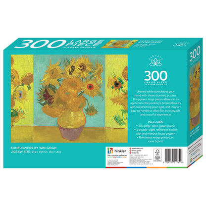 Light Sea Green Artist Series 300 Piece Jigsaw Puzzle - Sunflowers by Van Gogh Puzzles