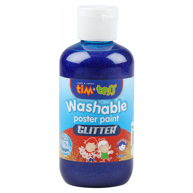 Tim & Tess Children's Washable glitter Poster Paint Blue 250ml