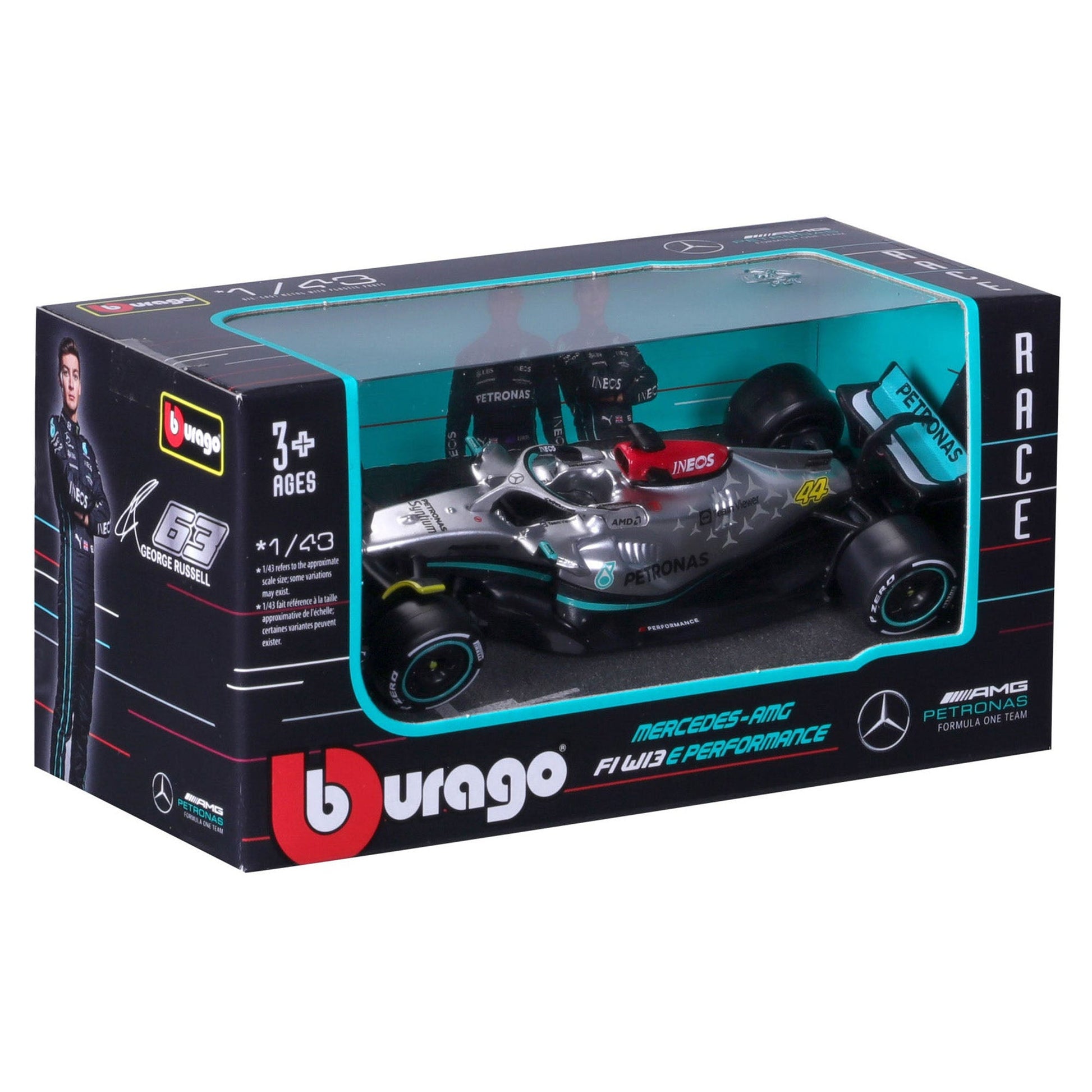 Bburago 1:43 2022 F-1 Mercedes AMG W13 Hamilton