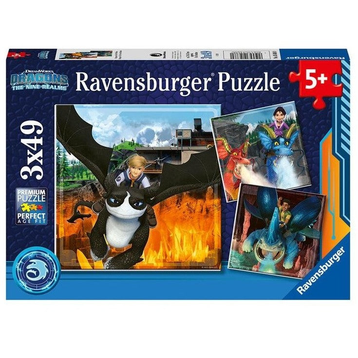 Ravensburger How to Train your Dragons Realms Puzzle 3x49 Piece