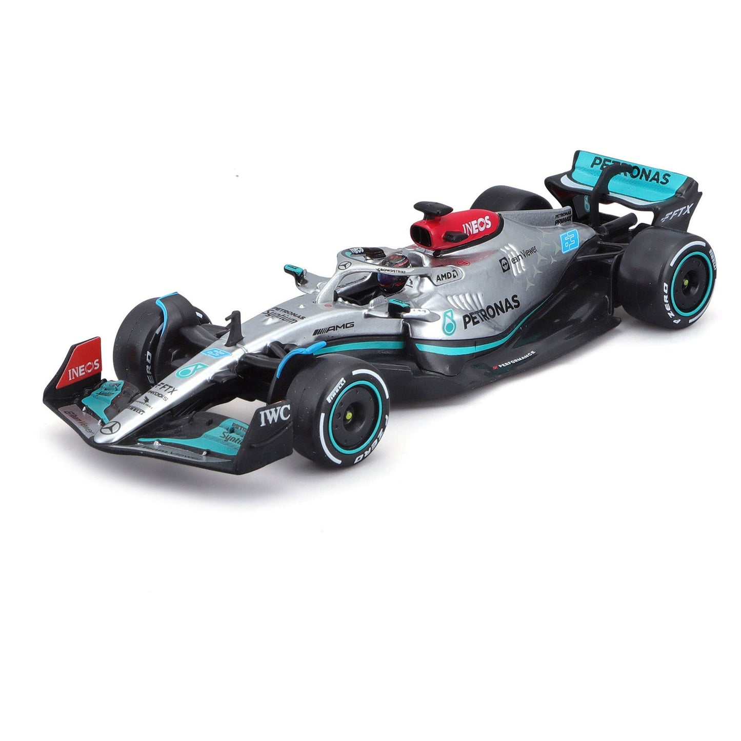 Bburago 1:43 2022 F-1 Mercedes AMG W13 Russell with Driver