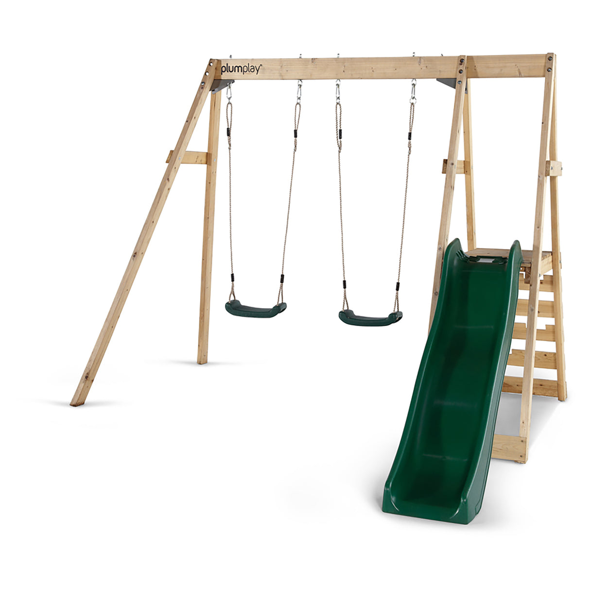 Plum Tamarin Wooden Swing Set Natural