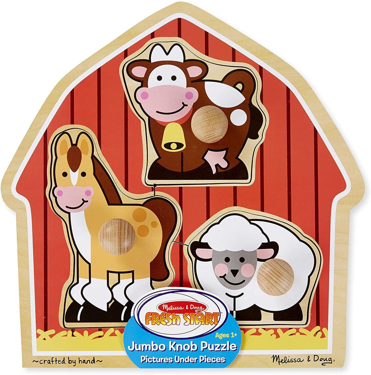 Melissa & Doug  Barn Animals Knob Puzzle (3-pieces)