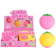 Assorted jumbo peach-shaped squishy stress balls, pink to yellow gradient, two-pack