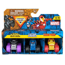 Monster Jam Minis Marvel Black Panther Captain America Ironman 3 Pack