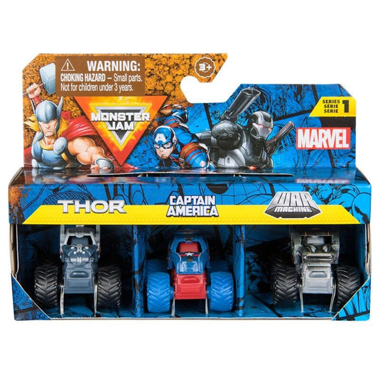 Monster Jam Mini Marvel 3 Pack Trucks