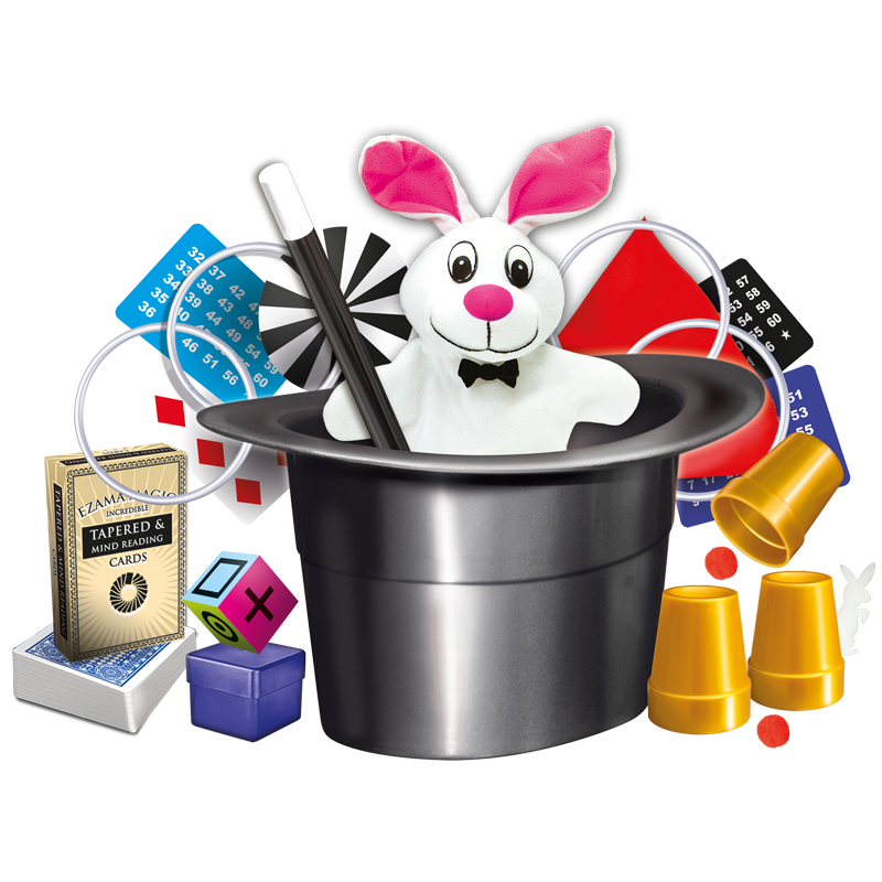 The Magic Factory Incredible Magic Hat 50 Tricks with Plush Bunny whats inside the box