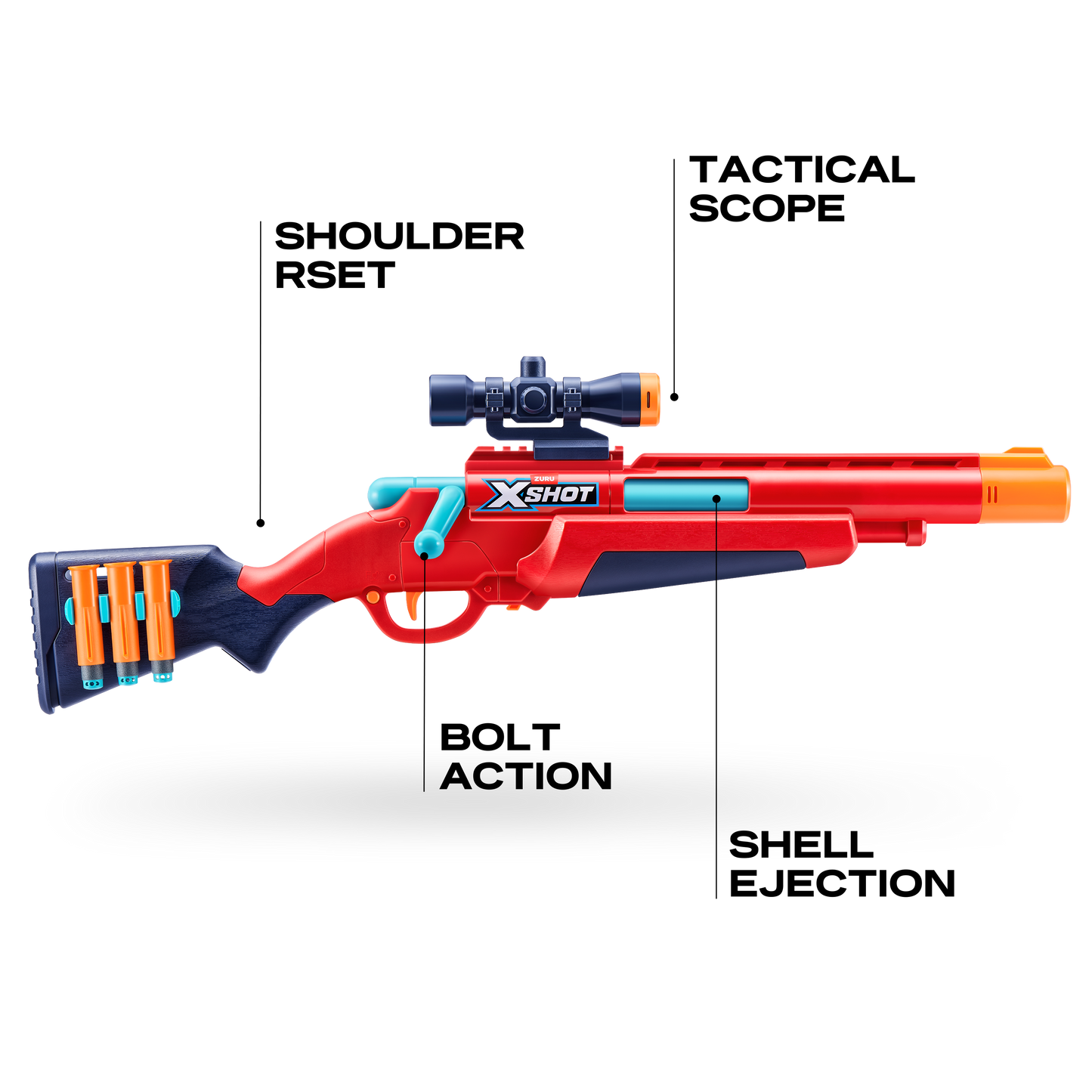 ZURU X SHOT Bolt Action Rifle with 16 Darts