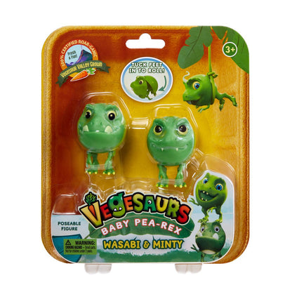 Vegesaurs 3 inch figures Baby Pea-Rex Wasabi and Minty