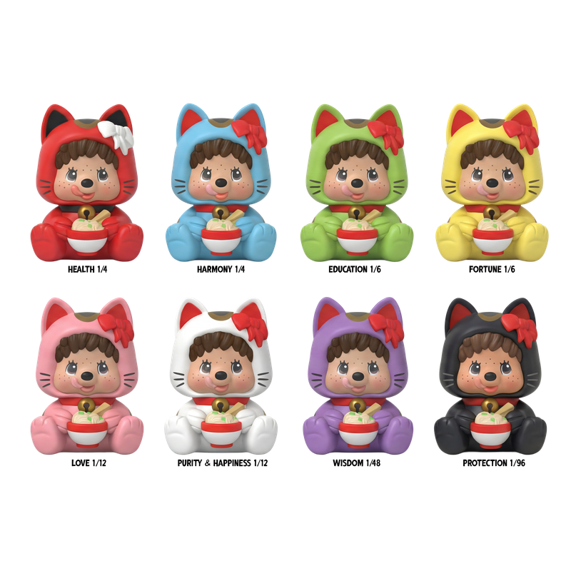 Rokimoto Monchhichi Lucky Cat Mystery Collectible