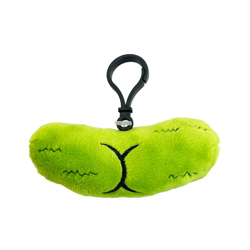 Add a quirky touch to bags, backpacks, and keys with this soft and cuddly pickle plush