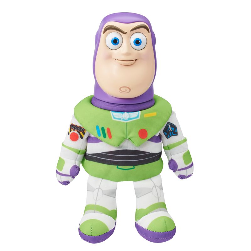 Buzz Lightyear palm puppet with green and purple space suit, smiling face