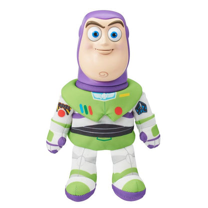 Buzz Lightyear palm puppet with green and purple space suit, smiling face