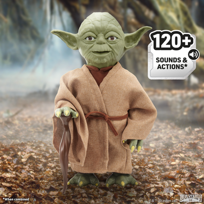 Features authentic Yoda details that capture the wisdom and charm of the iconic character.