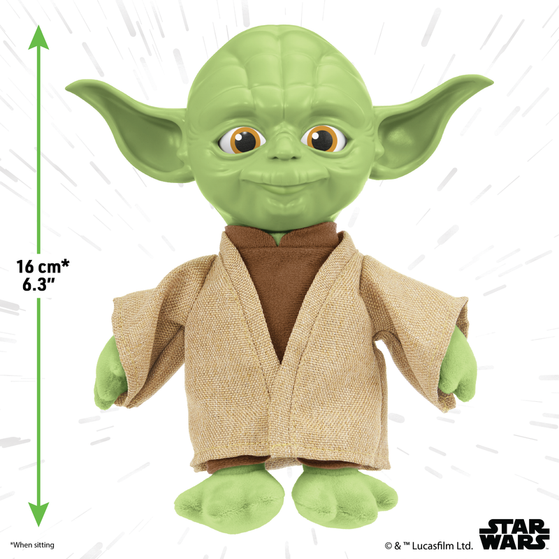 Enjoy hands-on play with the iconic Yoda in a plush design made for fans and collectors
