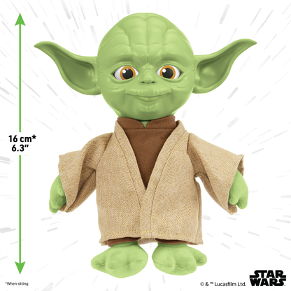 Enjoy hands-on play with the iconic Yoda in a plush design made for fans and collectors