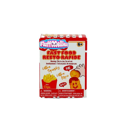 Box of FluffOodles Fast Food toy set on a white background