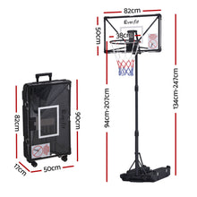 Everfit Foldable Portable Basketball Hoop System Adjustable Full Stand 2.07m