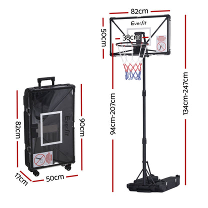 Everfit Foldable Portable Basketball Hoop System Adjustable Full Stand 2.07m