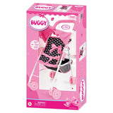 Bayer Doll Buggy Pink & Black with Pink Bow