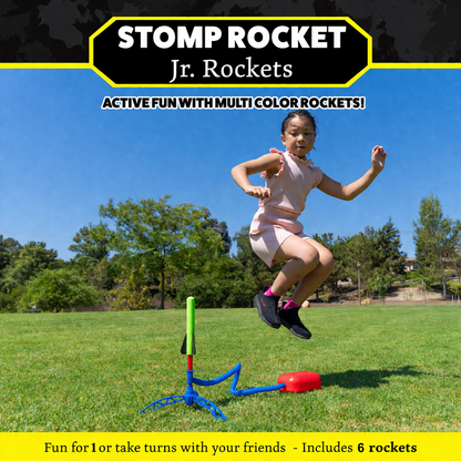 Jump, stomp, and watch six vibrant rockets soar with the StompRocket Jr Multicolor Rocket Launcher, designed for exciting backyard adventures.