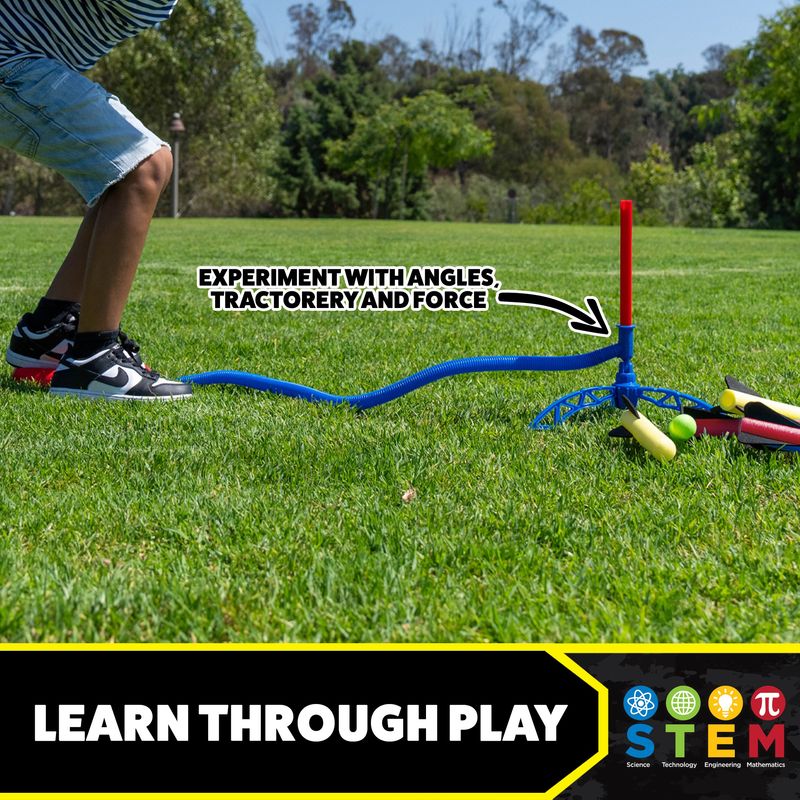 The StompRocket Jr Multicolor 6 Rockets set delivers high-flying outdoor fun with easy-to-launch foam rockets and endless action.
