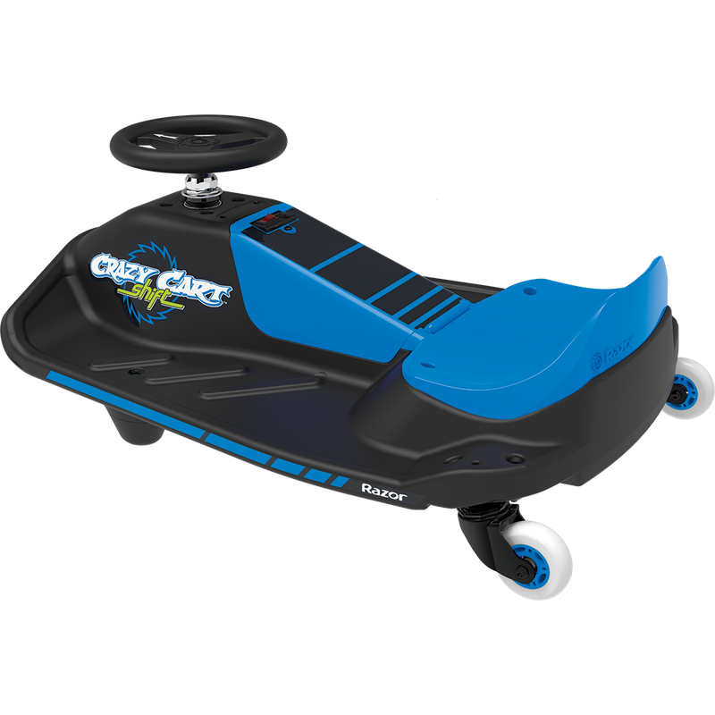 Razor Crazy Cart Shift Blue Kids Ride-On Drifting Cart for Outdoor Adventures