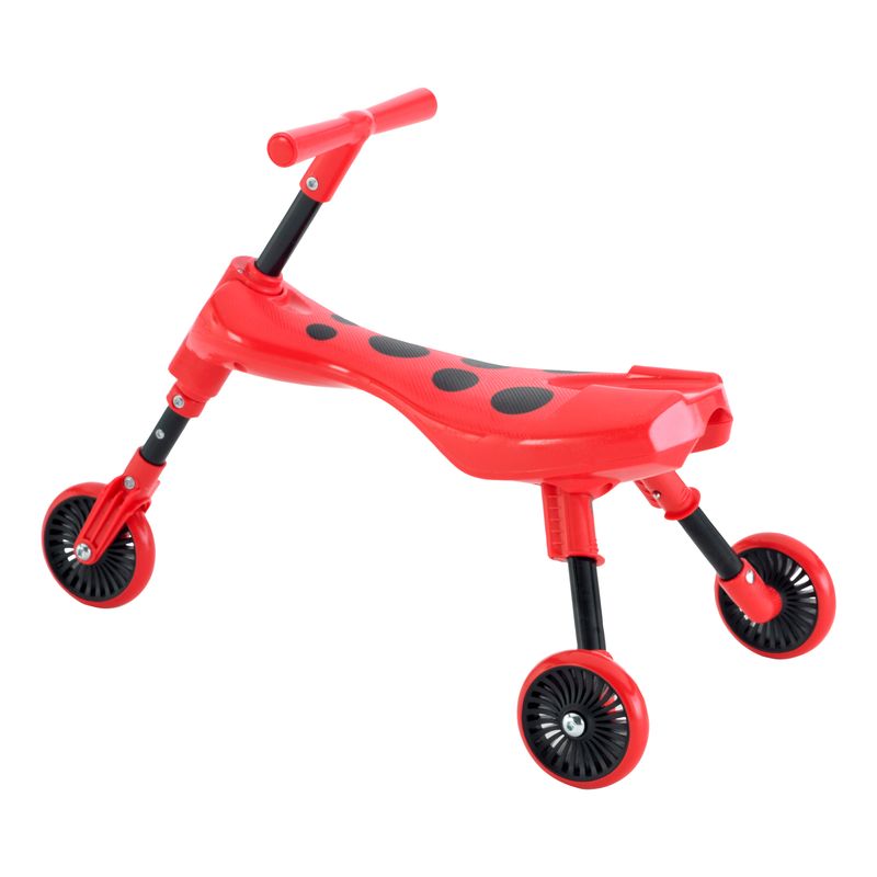 Designed for little adventurers, the Mookie Scuttlebug Beetle Red/Black Tricycle offers easy steering, a lightweight frame, and foldable convenience for play on the go.