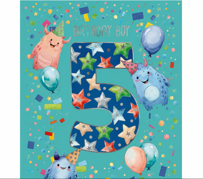 Elegance Card Birthday Boy 5th