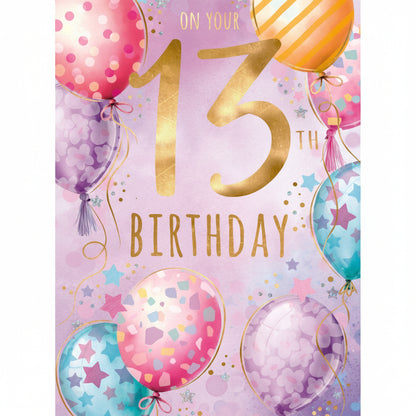 Elegance Card Birthday Girl 13th
