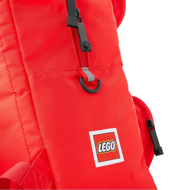 The perfect LEGO school backpack combining vibrant red colour with practical everyday features