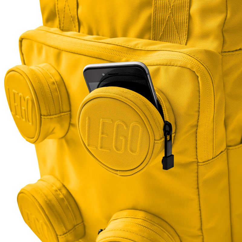 Keep essentials organised with this bright yellow LEGO backpack and convenient storage pockets