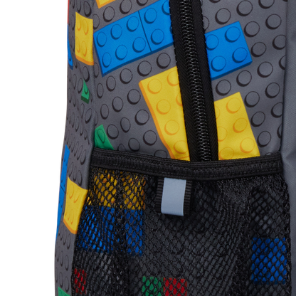 Kids backpack with LEGO brick pattern