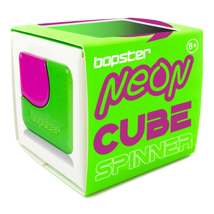 Bopster Neon Fidget Cube Spinner Neon Green